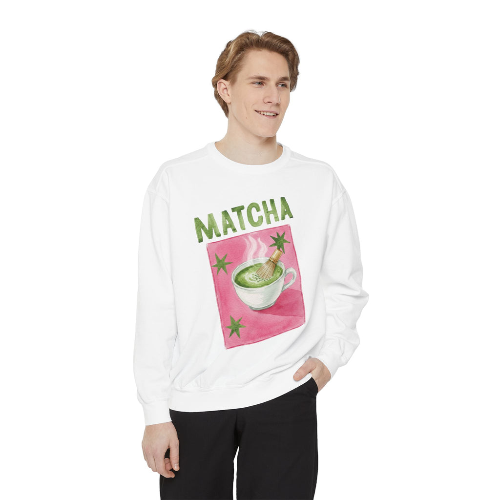 Matcha  — Cute Matcha Cup Graphic Crewneck Sweatshirt