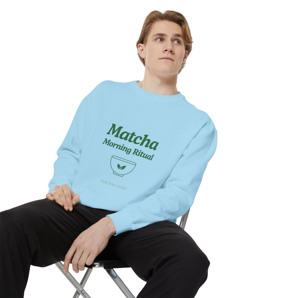 Matcha Morning Ritual Sweatshirt - Graphic Crewneck Sweatshirt