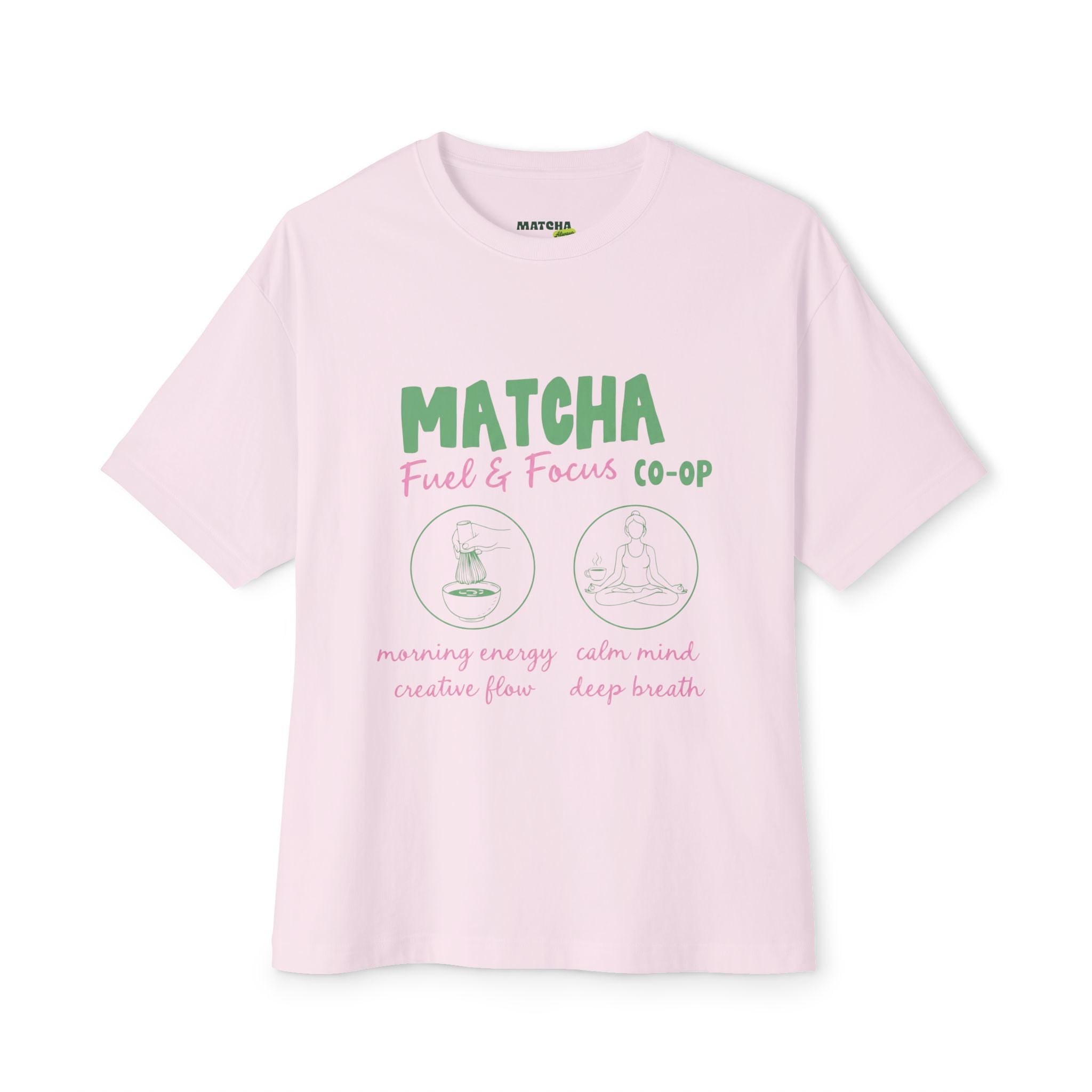 Matcha Co-Op Graphic Tee — Matcha: Fuel & Focus Oversized Boxy T-Shirt