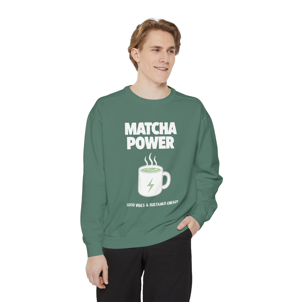 Matcha Power — Mug Graphic & Good Vibes Graphic Crewneck Sweatshirt