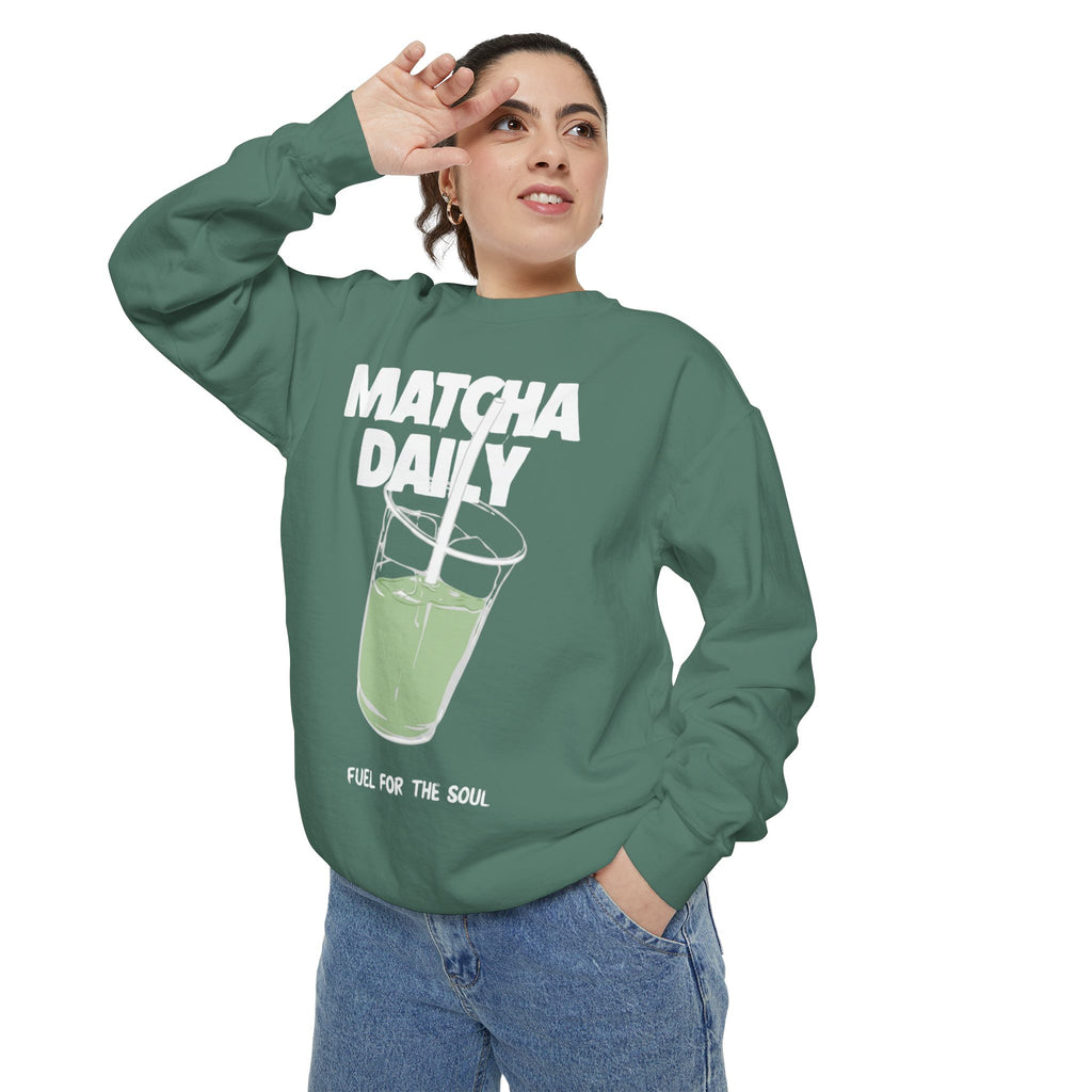 Matcha Daily Sweatshirt — Fuel for the Soul Graphic Crewneck Sweatshirt