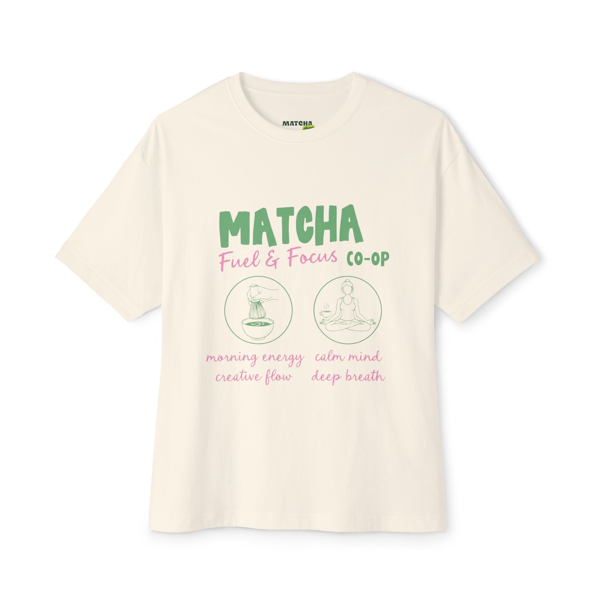 Matcha Co-Op Graphic Tee — Matcha: Fuel & Focus Oversized Boxy T-Shirt