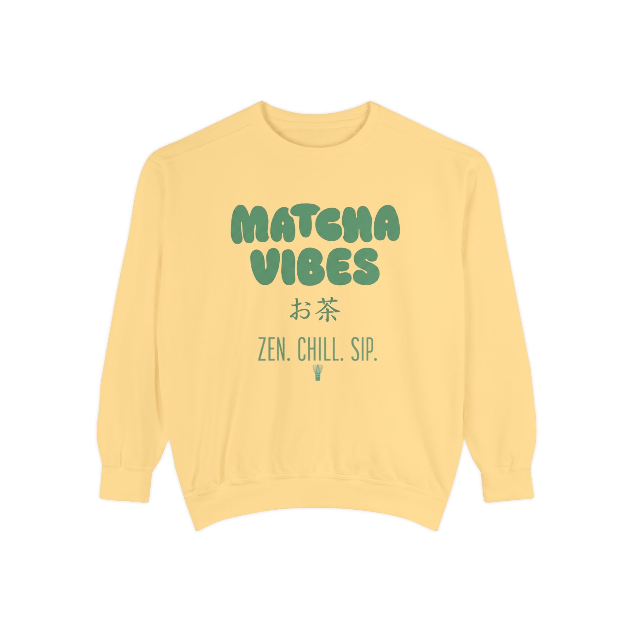 Matcha Vibes — Matcha Vibes Zen Chill Sip Crewneck Sweatshirt