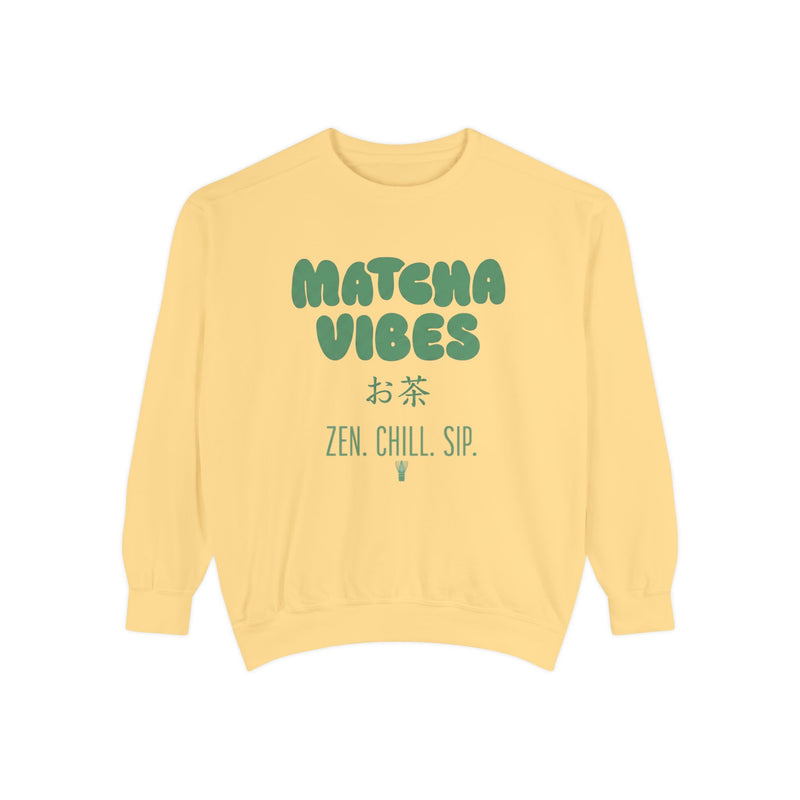 Matcha Vibes — Matcha Vibes Zen Chill Sip Crewneck Sweatshirt
