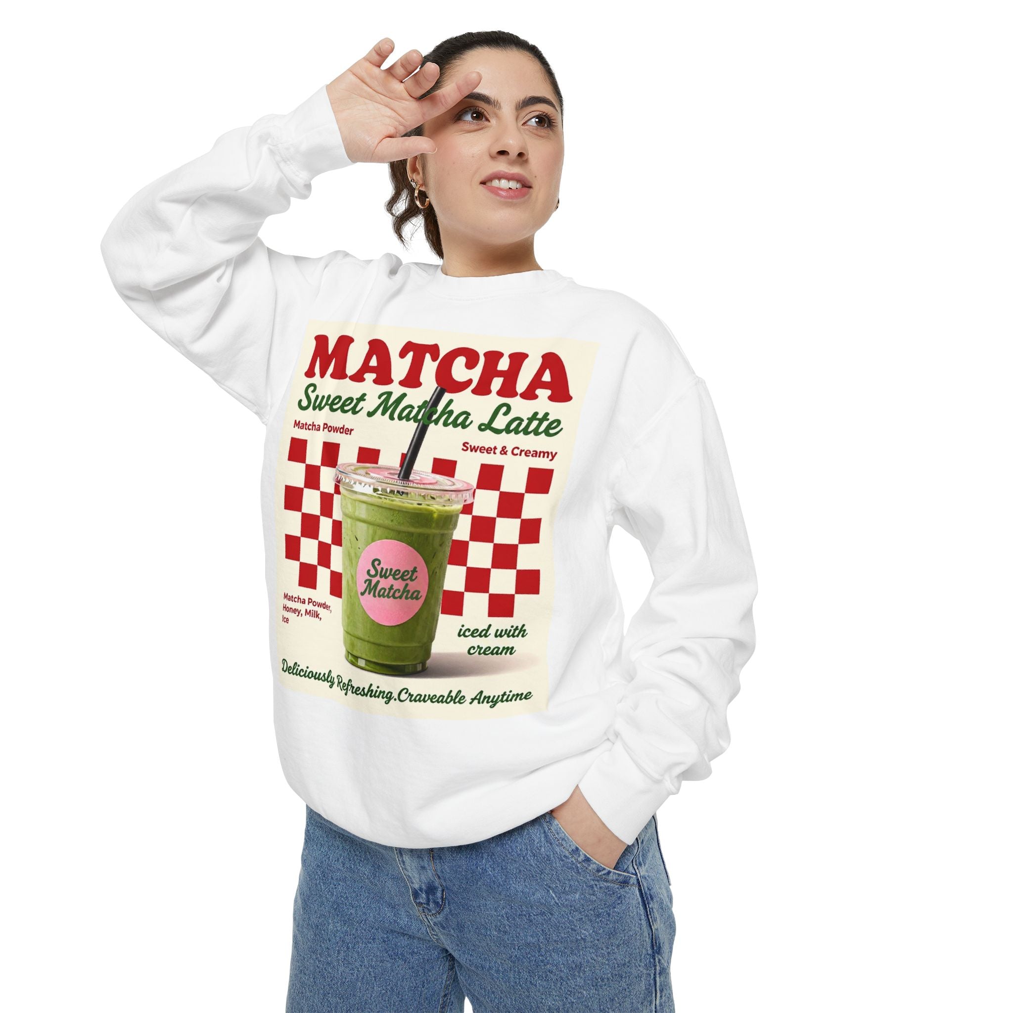 Matcha Latte — Sweet Matcha Café Crewneck Sweatshirt