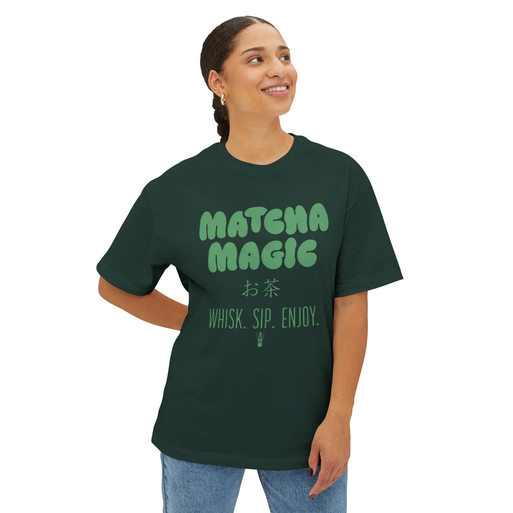 Matcha Magic Tee — Matcha Magic Graphic Oversized Boxy T-Shirt