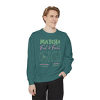 Matcha Feed & Focus — Cozy Tea Lover Graphic Sweatshirt