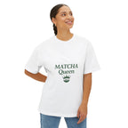 Matcha Queen Tee — Oversized White Boxy T‑Shirt