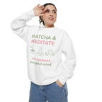 Matcha & Meditate — Cozy Crewneck Sweatshirt