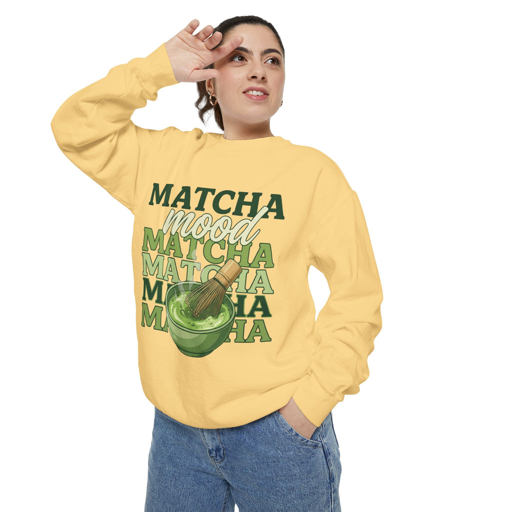 Matcha Mood Sweatshirt — Retro Matcha Tea Graphic Crewneck