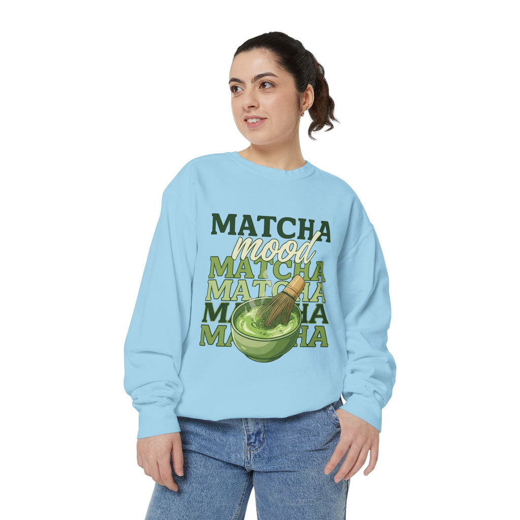 Matcha Mood Sweatshirt — Retro Matcha Tea Graphic Crewneck