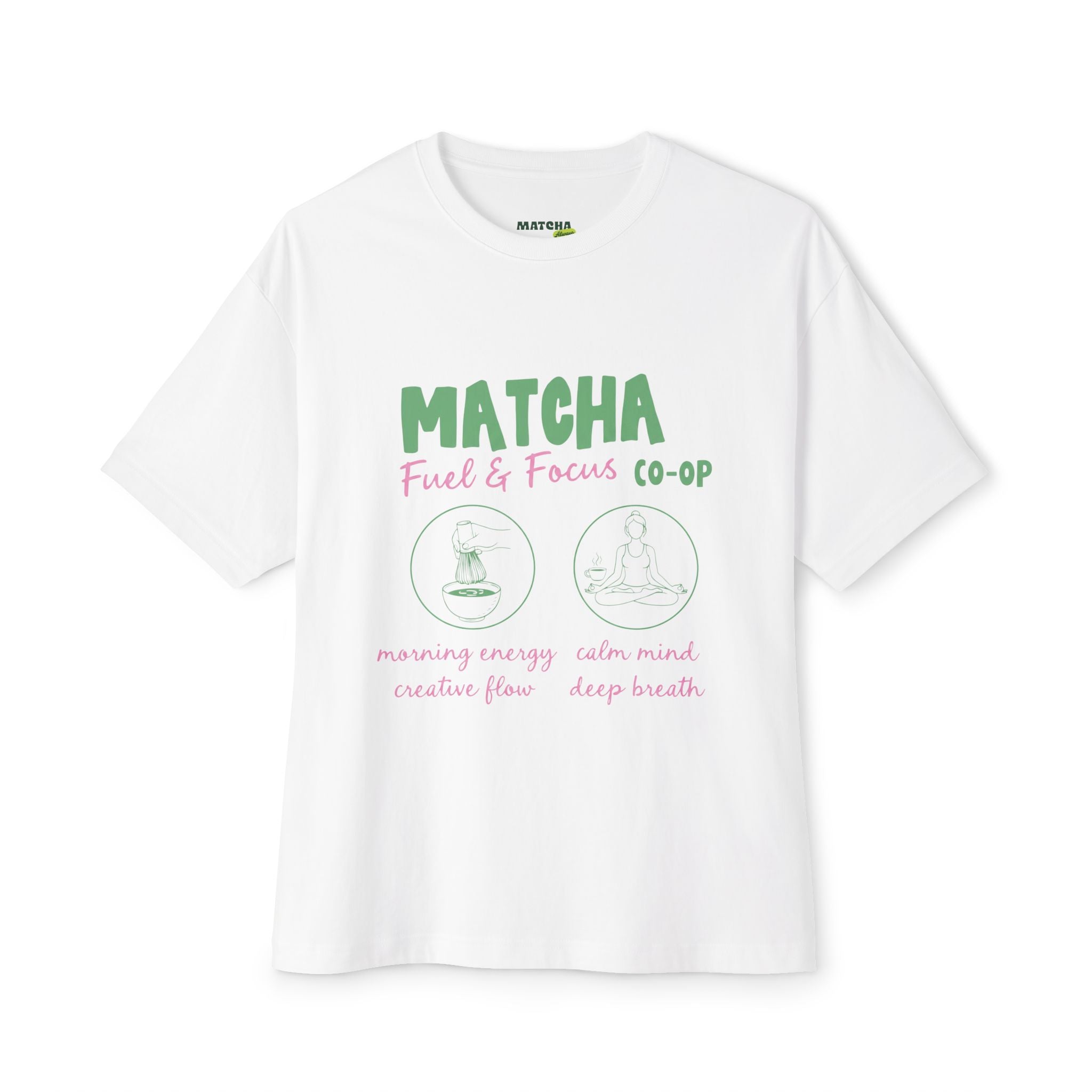 Matcha Co-Op Graphic Tee — Matcha: Fuel & Focus Oversized Boxy T-Shirt