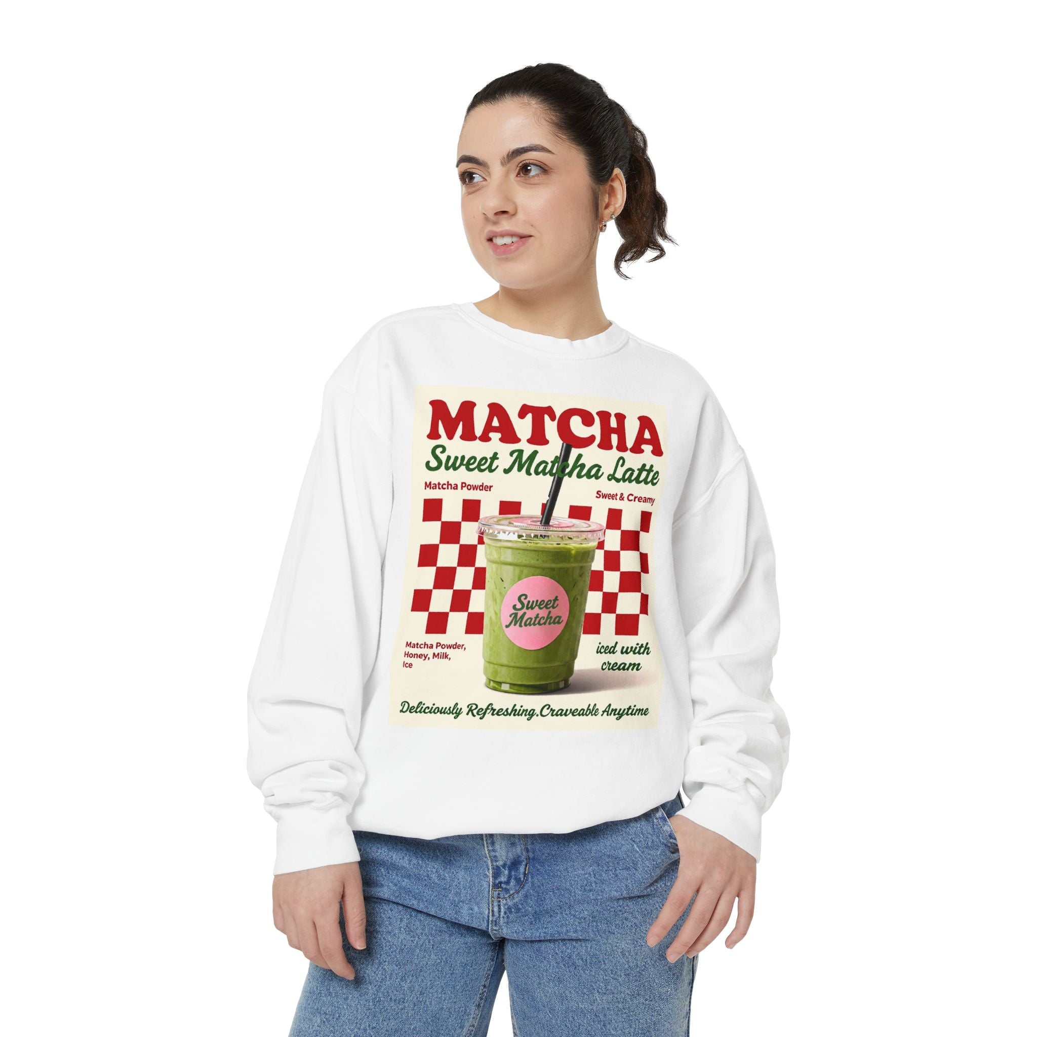 Matcha Latte — Sweet Matcha Café Crewneck Sweatshirt
