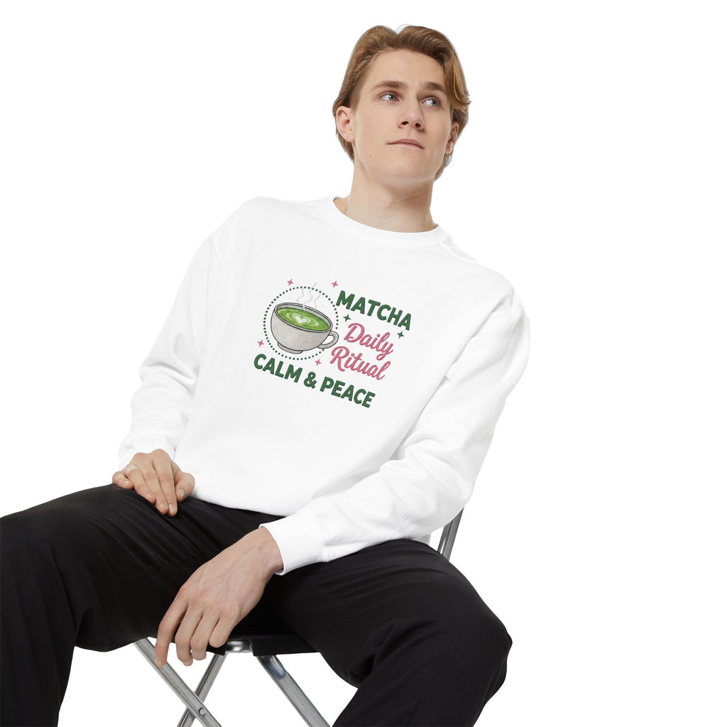 Matcha Daily Ritual Sweatshirt — Calm & Peace Cozy Crewneck