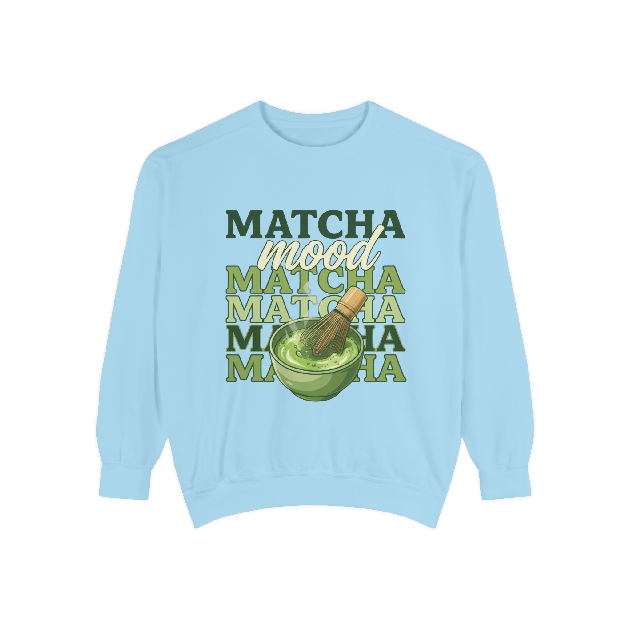 Matcha Mood Sweatshirt — Retro Matcha Tea Graphic Crewneck