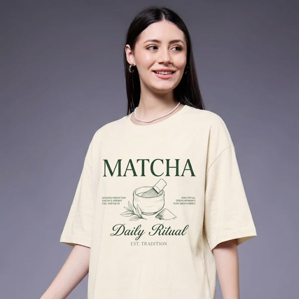 Matcha Daily Ritual Tee - Oversized Boxy T‑Shirt